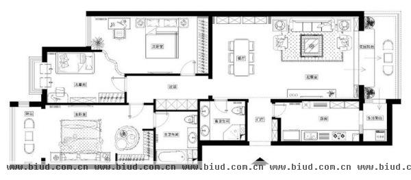 美景东方-三居室-133平米-装修设计