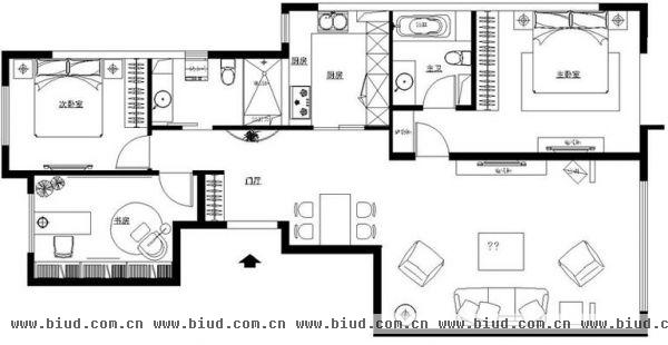 和谐雅园-三居室-110平米-装修设计