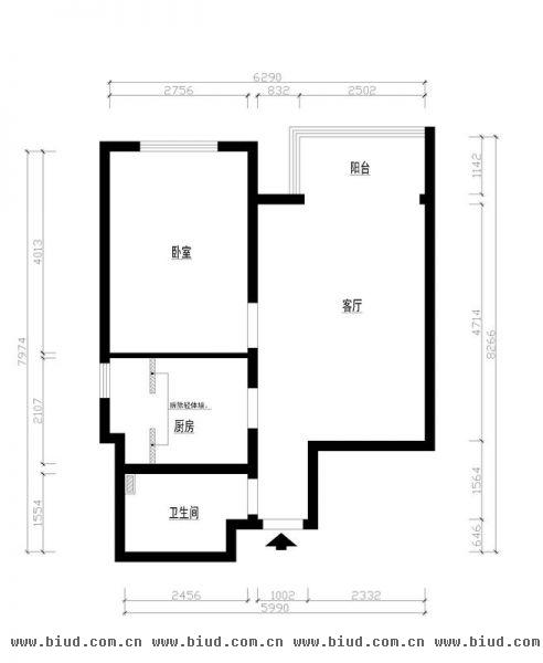 松榆东里-一居室-60平米-装修设计