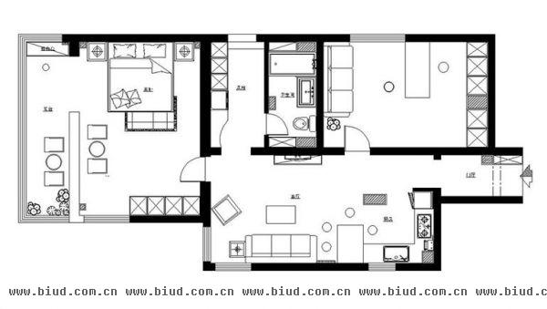 吉庆里-二居室-99平米-装修设计