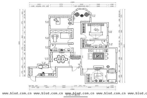 建邦华庭-二居室-89平米-装修设计