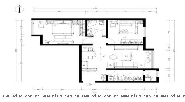 交道口南里-二居室-90平米-装修设计