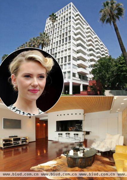 斯嘉丽·约翰逊 (Scarlett Johansson) 位于好莱坞大道附近的居所，是仅有一个卧室两个洗浴间的“小公寓”。最近Scarlett选择以47万美金的价格出售这间公寓，女神“香闺”的面貌因而得以展现。