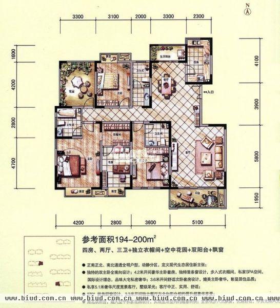 中国铁建·梧桐苑-四居室-195平米-装修设计