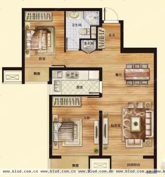中广·宜景湾-二居室-90平米-装修设计