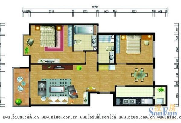 上林溪-二居室-102平米-装修设计