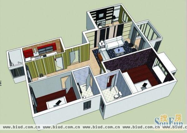 上林溪-三居室-116平米-装修设计