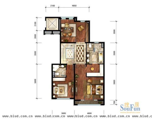 中建·红杉溪谷-三居室-130平米-装修设计