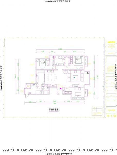 北京华贸城-三居室-180平米-装修设计
