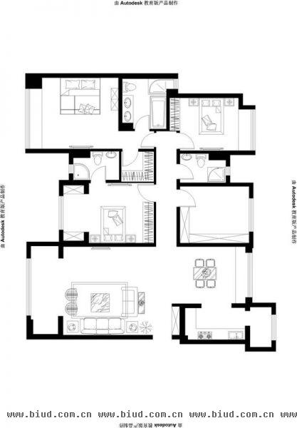 蓝天家园-四居室-150平米-装修设计