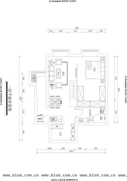 世纪嘉园-二居室-60平米-装修设计