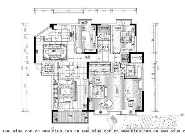 东方太阳城二期-三居室-142平米-装修设计