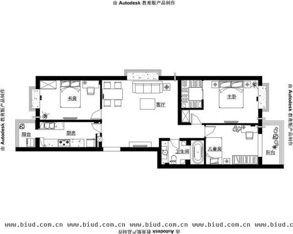 国兴家园-三居室-148平米-装修设计