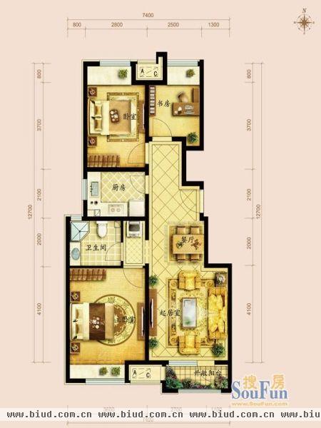 金地朗悦-二居室-95平米-装修设计