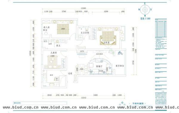 九台2000家园-三居室-120平米-装修设计