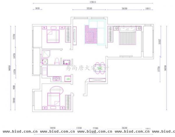 金地朗悦-三居室-95平米-装修设计