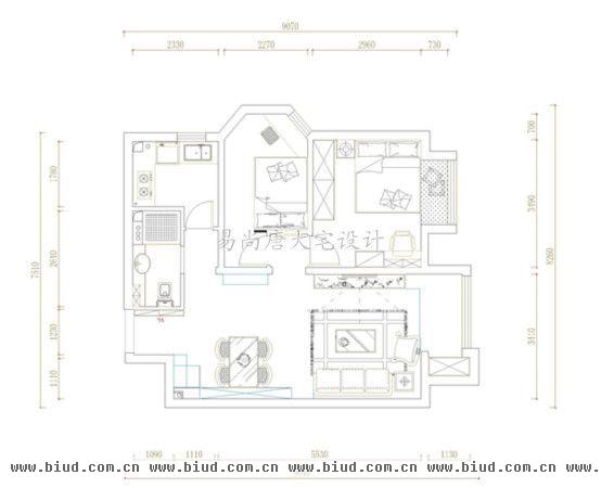 首开·国风美仑-二居室-86平米-装修设计