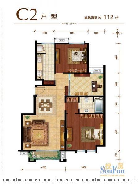 建邦华庭-二居室-112平米-装修设计