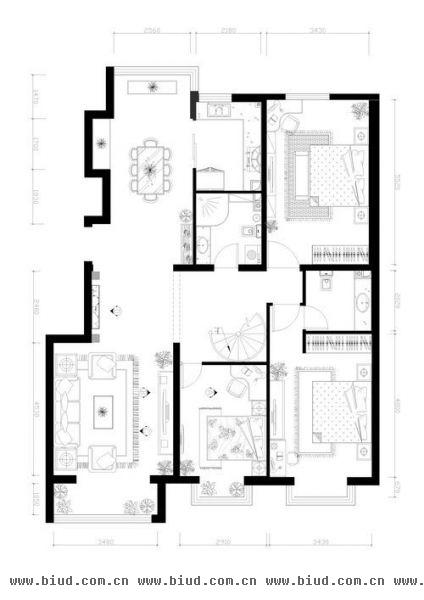 西山壹号院-四居室-360平米-装修设计