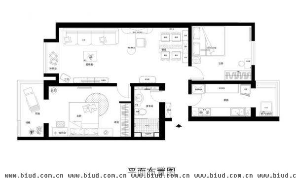 北京城建徜徉集-二居室-98平米-装修设计