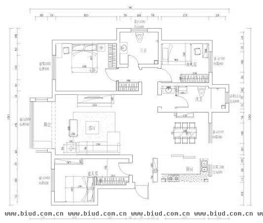 翠林漫步-三居室-155平米-装修设计