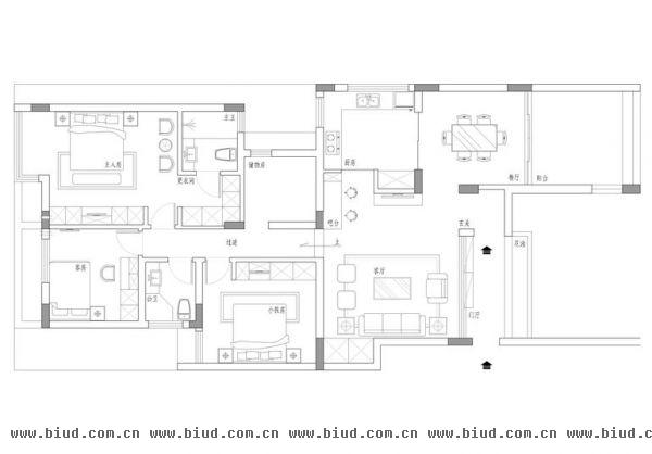龙湖长楹天街-三居室-120平米-装修设计