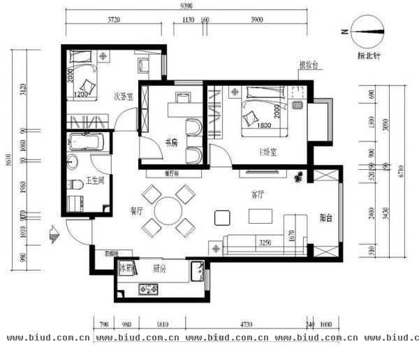 珠江御景-三居室-93平米-装修设计