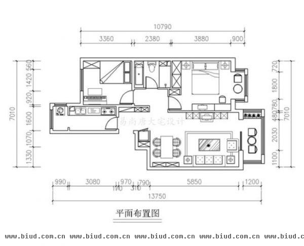 北京城建·世华泊郡-二居室-80平米-装修设计