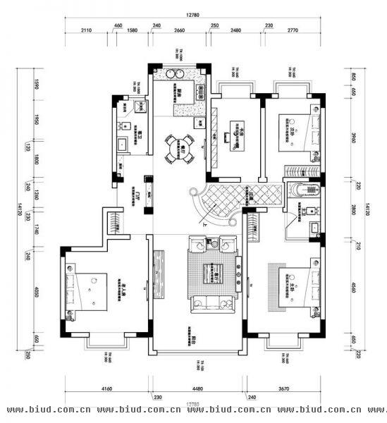 红玺台-三居室-100平米-装修设计