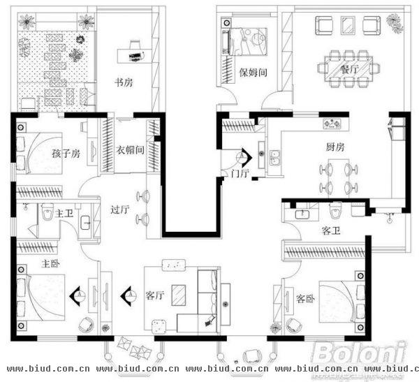 中海城-四居室-190平米-装修设计