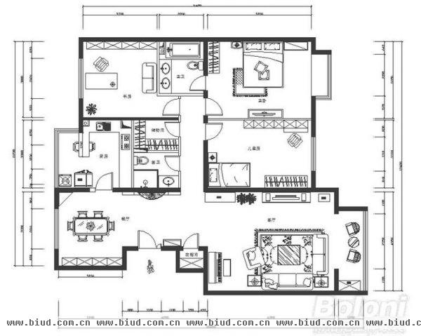 紫薇天悦-三居室-160平米-装修设计