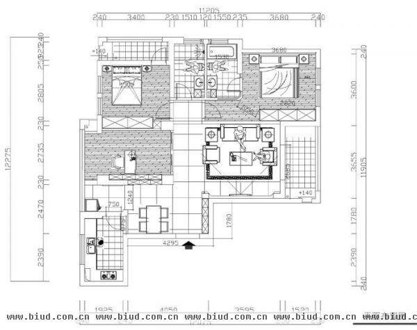 现代森林小镇金融SOHO垂直商业-三居室-136平米-装修设计