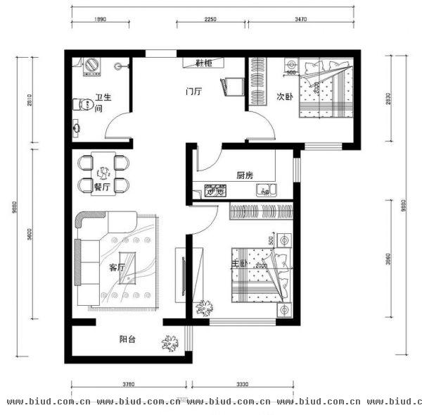 恒华·安纳湖-二居室-90平米-装修设计