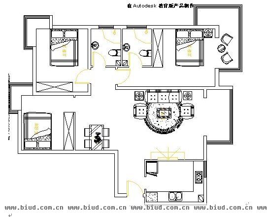宏福园-二居室-90平米-装修设计