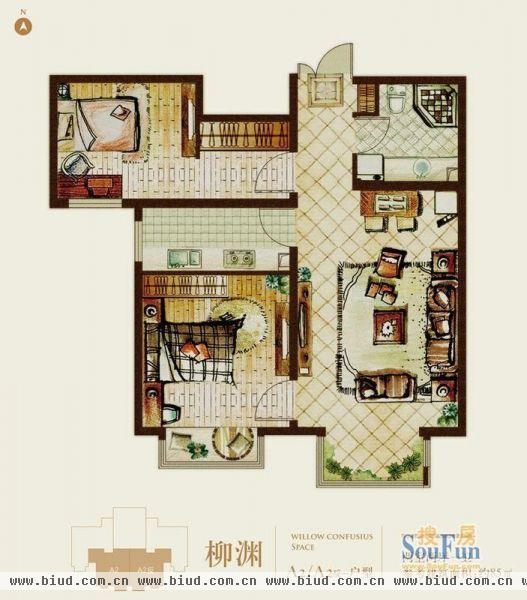首开煕悦山-二居室-85平米-装修设计
