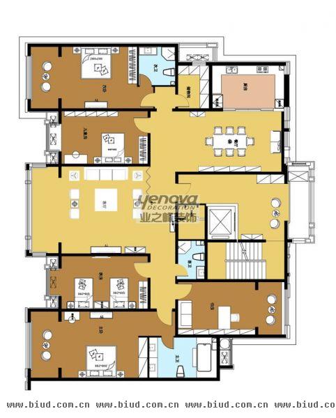 西山壹号院-五居室-200平米-装修设计