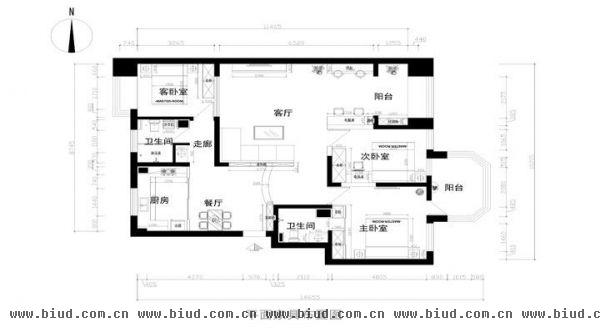 金科王府-三居室-142平米-装修设计