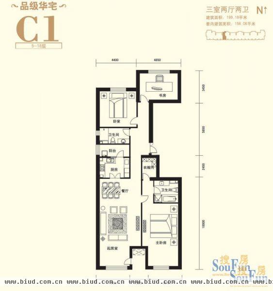 上东8号-三居室-199平米-装修设计
