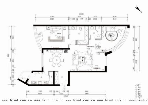 东湖湾-二居室-100平米-装修设计