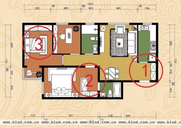 公园6号-三居室-106平米-装修设计