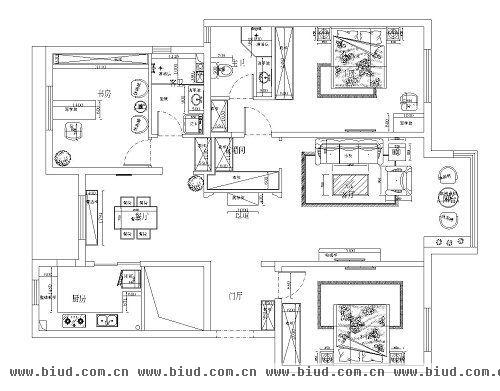 百旺杏林湾-三居室-110平米-装修设计