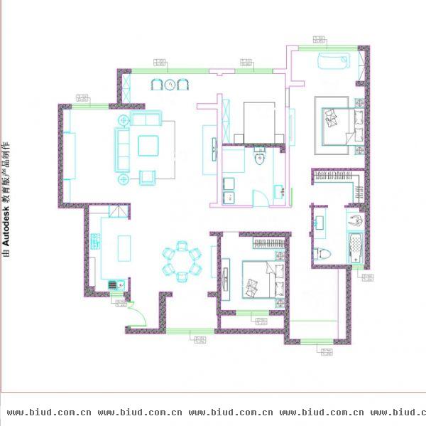 金融街·金色漫香苑-四居室-150平米-装修设计