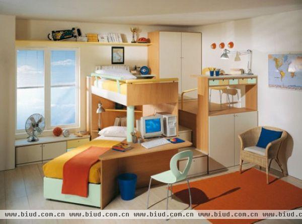 儿童房是孩子的卧室、起居室和游戏空间，是孩子的自由天地。我们为您收集了几款创意趣味儿童房的设计方案，希望有一款适合你的孩子。