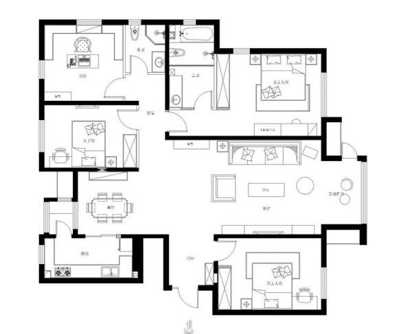 百旺茉莉园-二居室-90平米-装修设计