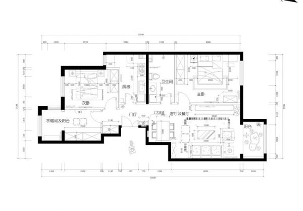 金谷香郡-二居室-90平米-装修设计