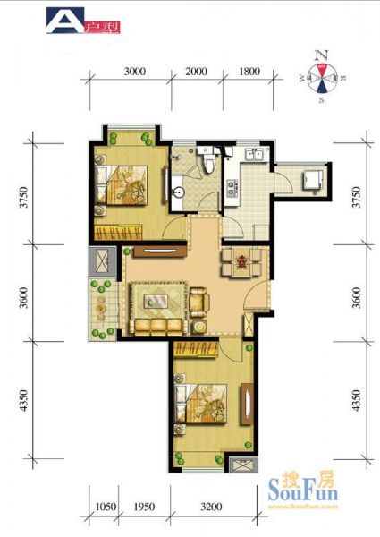 路劲·世界城一期-二居室-82.18平米-装修设计