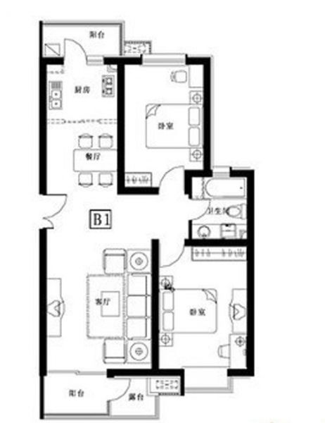 四合上院-二居室-98平米-装修设计