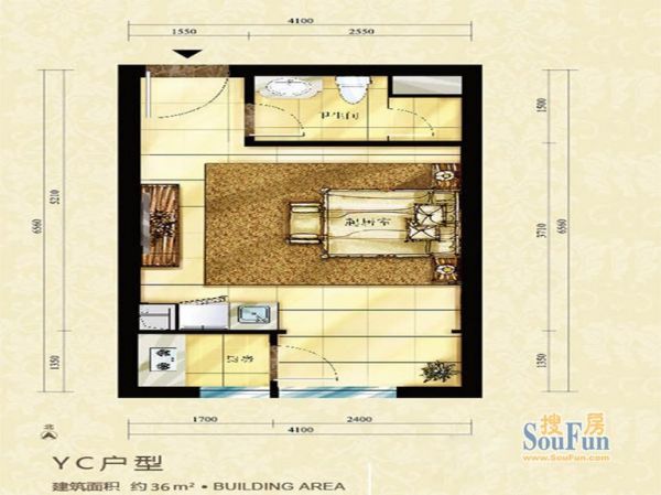 中海御鑫阁-一居室-36平米-装修设计