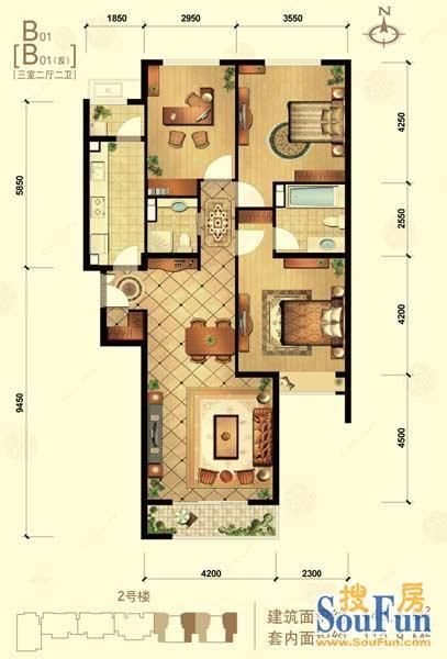 中信城三期-三居室-145.1平米-装修设计
