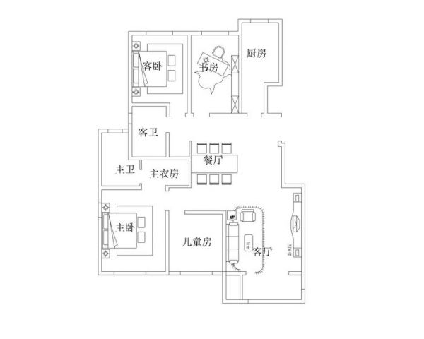 金地朗悦-四居室-140平米-装修设计